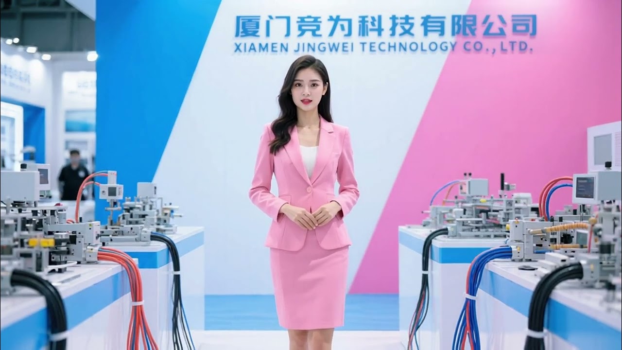 Xiamen Jingwei Technology esittelyssä kaapelinippujen käsittelylaitteet alan messuilla